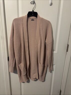 aerie Blush Open-Front Knit Cardigan